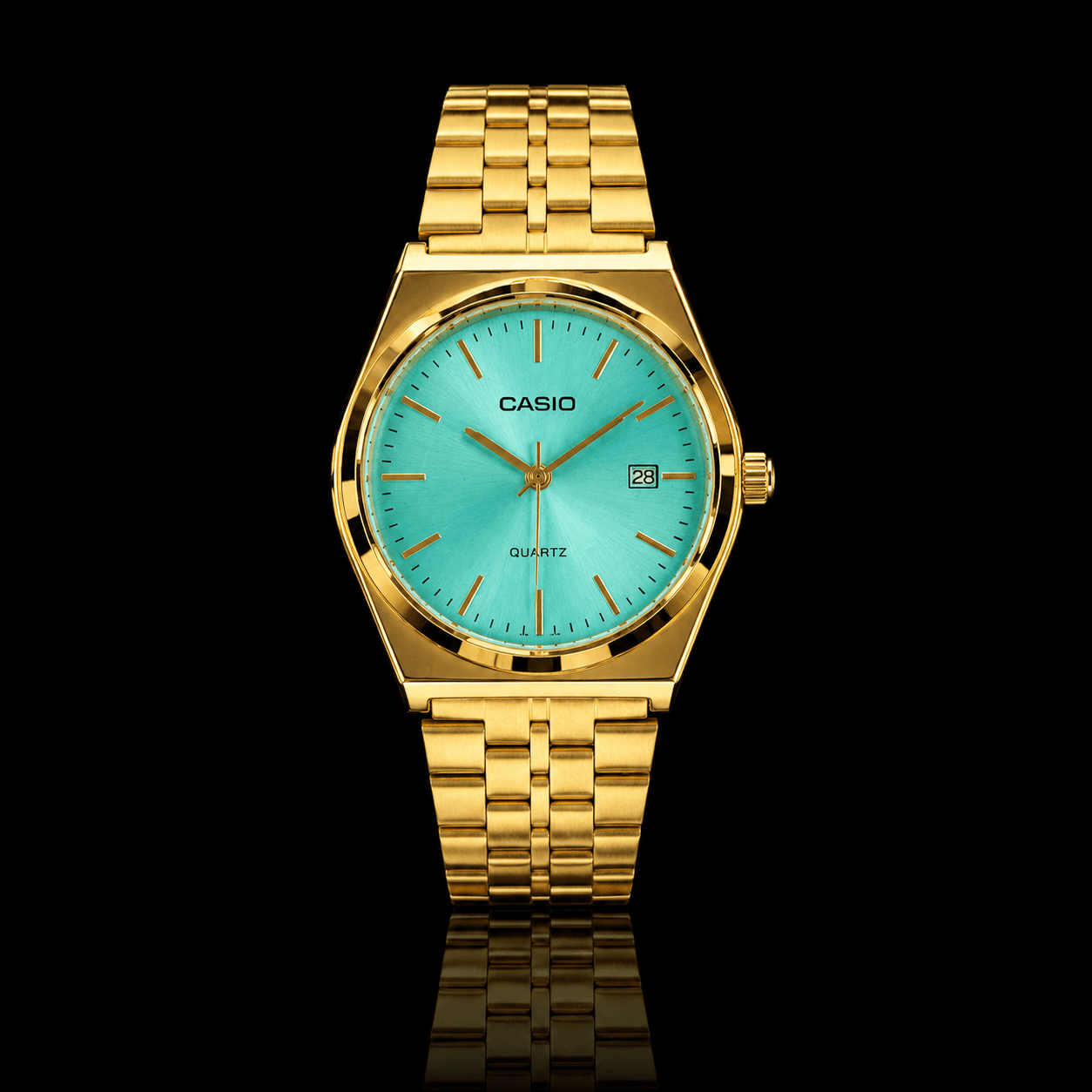 Vintage Gold-Tone Pink Dial